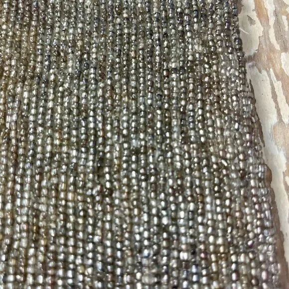 Vintage Heavy Beaded Table Runner Dining Decor 30”x 14 1/2” Bronze Gold Beading - Picture 11 of 16